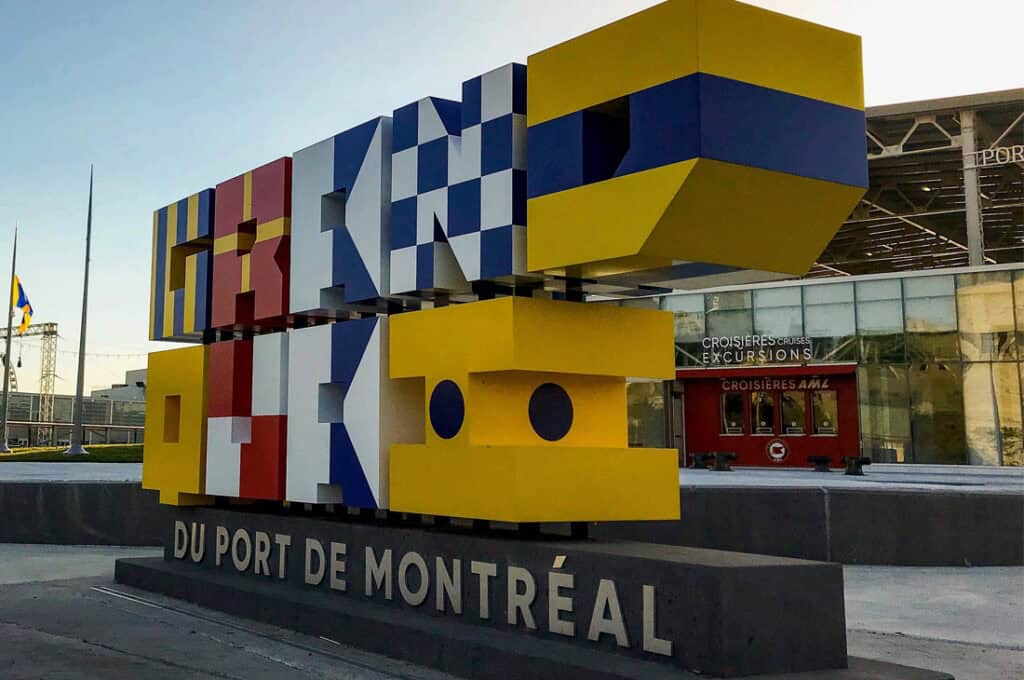 Port of Montreal sculptural typography.