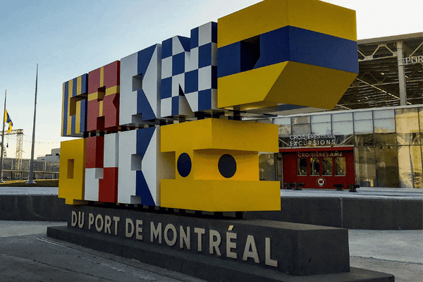 Port of Montreal sculptural typography.